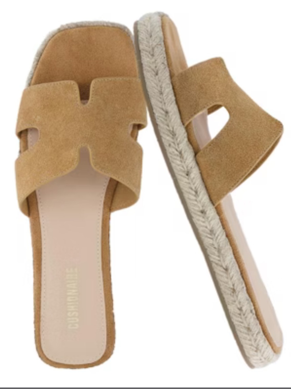 Cushionaire Women's Tan Suede Slide Sandals avocado size 8